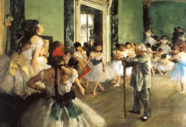 Degas realizó cuadros de ballet, un temo poco usado por los pintores impresionistas